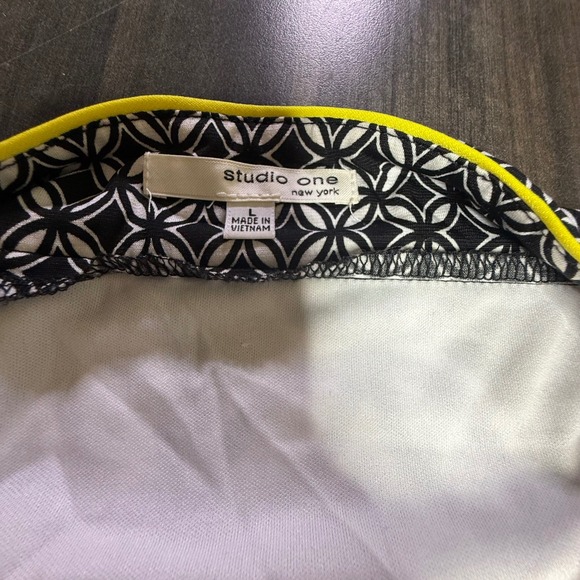 Studio One New York Black White Geometric Print Dress Career Casual‎ - Picture 2 of 3